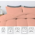 thumbnail image 3 of D.N.G. BEDDINGS 5 Piece Luxury Straight Line Pattern Comforter Set, Premium Super Soft, 800 Thread Count, 100% Egyptian Cotton, Oversized Super King Size Peach Solid Color, 3 of 6