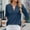 Dark Blue, variant on Women's Dressy Casual Blouses Roll Up 3/4 Sleeve V Neck Spring Tops Trendy Business Work Shirts Turtle Necks for Womens Long Sleeve Pack Tunic Raglan Shirt Juniors Womens Loose Fit Tops All Womens And
