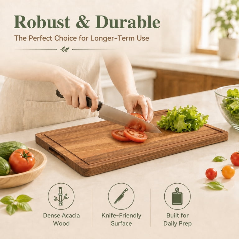 TINANA Acacia Wood Cutting Board, 17 x 12 Inches photo 4