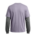thumbnail image 6 of GrmtClth Mens Shirts Fake 2-Piece Layered Crew Neck Pullover Tops Contrast Long Sleeve Lightweight Walking Hiking Shirts Light Purple 3XL, 6 of 7