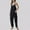 Z01#Black, variant on Fesfesfes Fashion Women Casual Cold Shoulder Jumpsuit Solid Suspender Jumpsuits Wide Pocket Leg Pant