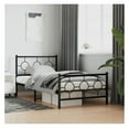 thumbnail image 3 of Metal Bed Frame with Footboard, Black Full Size 39.4x78.7, Sturdy Steel Platform Bed, 3 of 9