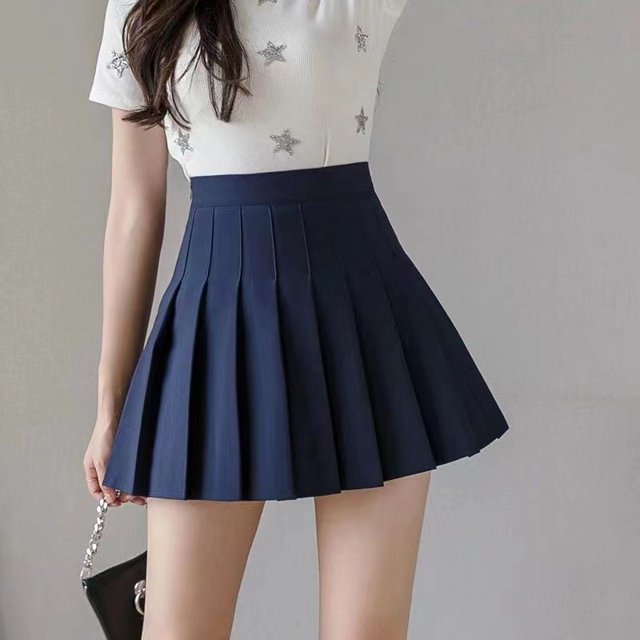 Ropa De Mujer Pantalones Cortos Skorts Vestido De Estudiante Falda Corta Plisada Para Niñas Medio Nuevo Cinturón De Adelgazamiento De Talle Alto Forro