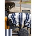 thumbnail image 5 of Outdoor Tablecloth with Umbrella Hole for Patio/Picnic/Party/Camping, Navy Blue Striped Waterproof Table Cloth Square Cover Washable, Modern Thin Line Vertical Stripes (54"x 54"), 5 of 9