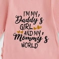 thumbnail image 5 of CAICJ98 Newborn Outfit Girl Long Sleeve Letter Romper Ribbed Knit Jumpsuit Baby Girl Coming Home Outfit (Pink,3-6 Months), 5 of 6