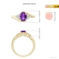 thumbnail image 4 of ANGARA Natural Oval 1.15 ct Amethyst Bypass Ring with Trio Diamond Accents in 14K Yellow Gold for Women (Size-8x6mm) | February Birthstone, Anniversary, Jewelry Gift for Women | Natural Amethyst Ring, 4 of 8