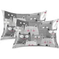 thumbnail image 2 of Coolnut Cat Satin Pillowcases Breathable Pillow Case for Hair and Skin, NO Zipper Pillow Cover with Envelope Closure for Sofa Bed Couch, Queen Size 20 x 30 Inch Home Decor Gifts, 2 of 7
