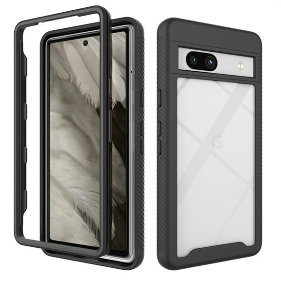 ELEHOLD Clear Case for Google Pixel 7A,Rugged Transparent Clear Back Shell Shockproof Flexible Bumper Scratch-Resistant Non-Yellowing Case for Google Pixel 7a,Black