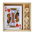 thumbnail image 1 of Paquete 90 piezas Set de juego con baraja y dados en madera, 1 of 5