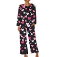 thumbnail image 3 of Censtreet Ensemble de Pyjama pour Femmes Printemps Automne Ensembles de Détente Pyjama à Manches Longues Doux 2 Pcs avec Poches, 3 of 6