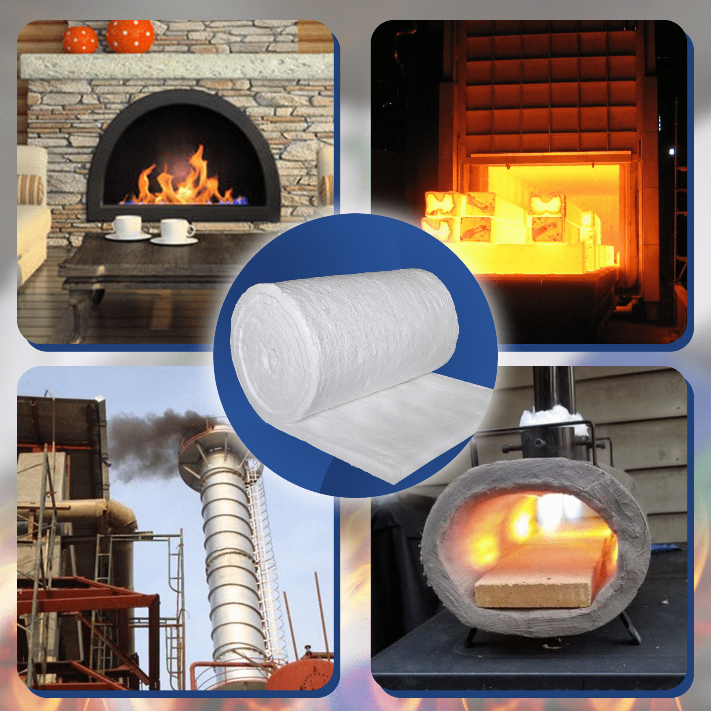 Furnaces Kilns Ceramic Fiber Insulation Blanket 2600F 8# 1 x 12 x 12 for Wood Stoves Fireplaces 