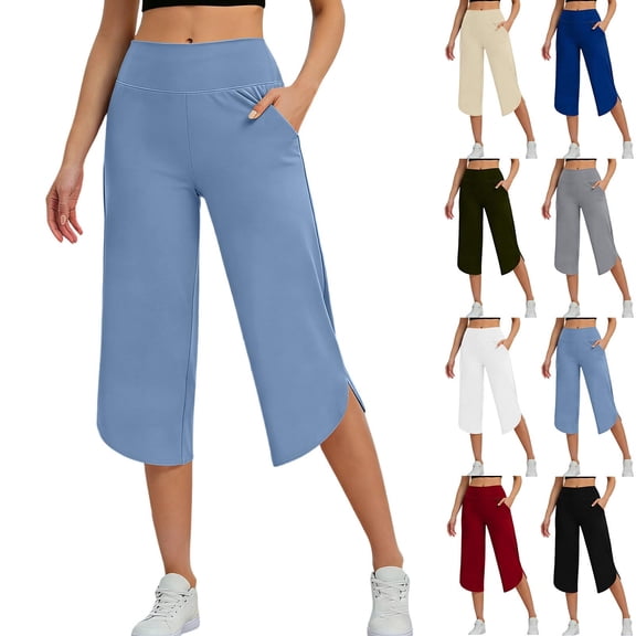 Women's Soft Stretchy Pocket Yoga Pants, Mid Waisted Straight Leg Workout Pants, with Multi-Pockets and Elastic Waist, for Women Athletic Gym Fitness Running Lounge, Womens Pants