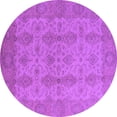 thumbnail image 1 of Ahgly Company Indoor Round Oriental Purple Traditional Area Rugs, 4' Round, 1 of 4