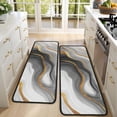 thumbnail image 4 of Kitchen Rugs Sets Of 2,Gray White Gold Marble Pattern Anti Fatigue Kitchen Mat Rugs Non Slip Washable,Decorative Kitchen Floor Mats for Kitchen,Sink,Laundry,17"x47"+17"x47", 4 of 5