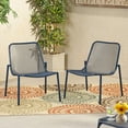 thumbnail image 2 of Sajan Outdoor Modern Dining Chair, Set of 2, Matte Navy Blue, 2 of 9