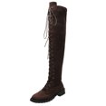 thumbnail image 2 of QISIWOLE New Autumn And Winter Flat Round Toe Low-heel Cross-border Over-the-knee Boots,Sales, 2 of 4