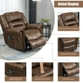thumbnail image 5 of BTMWAY Lift Chairs for Elderly, Faux Leather Electric Lift Recliner with Heat Therapy and Massage Function, Modern Power Lift Chair Wide Seat Living Room Reclining Sofa with Remote&Side Pocket, Brown, 5 of 10