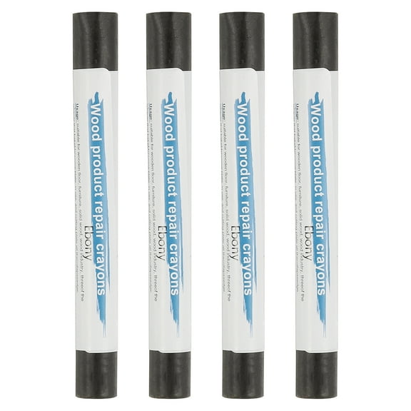 Uxcell Furniture Repair Crayons, 4 Pcs Wax Wood Filler Sticks Wood Wax Crayons for Scratches Wood Floor Holes Tables, Ebony