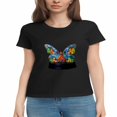 thumbnail image 2 of Signetis Unisex Whimsical Butterfly Houses Graphic Tee, Black, Short Sleeve, 2 of 9
