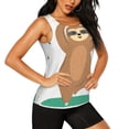 thumbnail image 2 of Balery Cute Sloth In Yoga Pose Tree Camiseta sin mangas estampada ligera para mujer, tops de entrenamiento sin mangas, camisetas de yoga transpirables de secado rápido.-Medium, 2 of 7