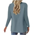 thumbnail image 4 of WULMLEO Women Jackets Lapel Collar Lightweight Trendy Suits Jacket Business Long Sleeve Summer Dressy Tweed Blazer Button Casual Linen Cotton Petite Solid Mujer Cardigans Sky Blue XL, 4 of 7