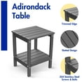 thumbnail image 6 of FODINGHILL 2-Tier Outdoor Side Table set of 4, HDPE All Weather Adirondack Patio Table with Storage Shelf, Outside End Table for Porch Backyard Indoor, Grey, 6 of 7