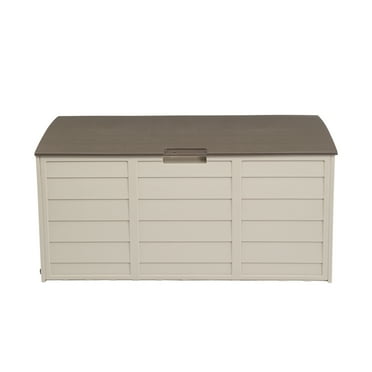 75gal 260L Lockable Plastic Organization and Storage Containers, Outdoor Patio Box Waterproof with  Cushions Toys Lockable Seat,  Desk Toy Tool Box for Indoor