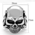 thumbnail image 2 of High polished (no plating) Stainless Steel Ring with No Stone for Women Biker Theme No Stone Stone Color Style TK2246 Size 10, 2 of 4