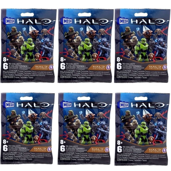 Mega Construx Halo Universe Series 2 Blind Bag Mini Figures Complete Set of 6