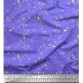 thumbnail image 1 of Soimoi Cotton Cambric Fabric Branches,Leaves & Bird Printed Fabric 1 Yard 42 Inch Wide, 1 of 1