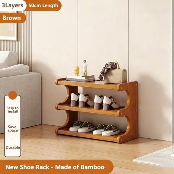 3 layers bamboo shoe rack, suitable for dormitories and home entryways, easy to assemble ZHJ