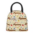 thumbnail image 1 of Fotbe Dachshund Dog And Flower Bolsa de Almuerzo con Estampado, Lonchera Aislada, Contenedor de Comida Reutilizable Tipo Cooler a Prueba de Fugas, 1 of 6