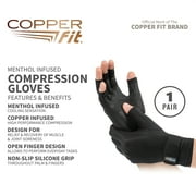 Copper Fit ICE Compression Gloves | Menthol Infused | Swelling, Arthritis | 1 Pair, Large/XL