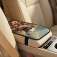 thumbnail image 3 of Xoenoiee Pug Dog Butterfly Flower Print 5 Pcs PU Leather Car Seat Covers Set with Seat Belt Pads & Console Cover, Universal Fit Waterproof Auto Interior Accessories for Most SUV, Truck, Sedan, Van, 3 of 7