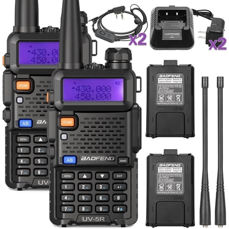 UV-5R Ham Radio Long Range UV5R Dual Band Handheld Two Way Radio Walkie Talkies with 1800mAh Li-ion Battery