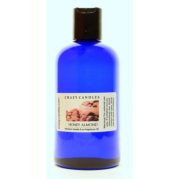 Crazy Candles 8oz Honey Almond 8 Fl Oz Bottle (237ml) Premium Grade Scented Fragrance Oil Made in USA