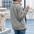 thumbnail image 6 of Women's Fuzzy Fleece Faux Shearling Coat, Winter Warm Oversized Jacket with Lapel Collar, Casual Zipper Outwear for Daily Use Light Gray, M, 6 of 8