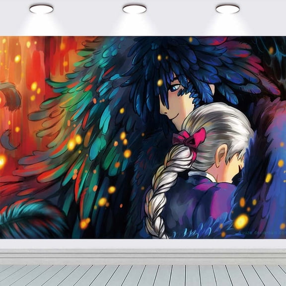 Howl's Moving Castle Taspestry Wall Decor school Background Backdrop Party Supplies Banner Poster Decor Decorations