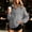 Gray, variant on Women Half Snap Button Stand Collar Hoodie, Quarter Snap Kangaroo Pocket Pullover Sweatshirt, Long Sleeve Loose Oversized Fall Winter Hooded Top for Ladies