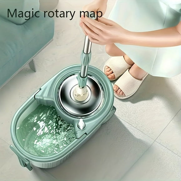 1 Set, Household Spin Mop And Bucket Set With 3 Mop Heads, Household Rotating