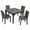 Gray, variant on Aukfa 5-Piece Dining Table Set for 4, Modern Table and 4 Upholstered Chairs with Padded Seats and Backrests for Home, Apartment, Gray
