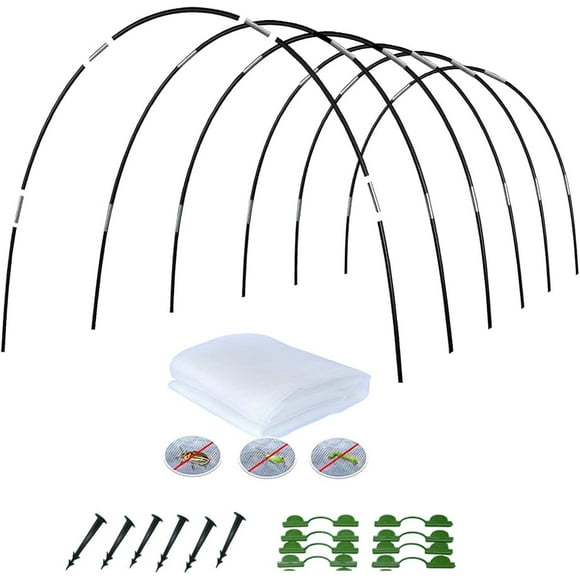 30 PCS Garden Hoops Grow Tunnel, 15.7in Greenhouse Hoops for Raised Beds, Fiberglass Garden Hoops Kit, Support Hoops Frame for Garden Netting, Small Greenhouse Kit