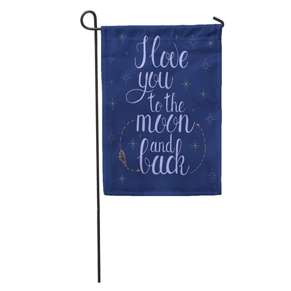 KDAGR Abstract I Love You to The Moon and Back Phrase Acceptance Arrow Baby Garden Flag Decorative Flag House Banner 12x18 inch