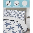 thumbnail image 4 of Navy Blue Beach Starfish Twin XL Size Down Alternative Comforter,Lightweight Comforter Quilt Bedding Set with Pillow Shams Summer Ocean Nautical Coastal All Seasons Bed Comforter Duvet Insert 68"x98", 4 of 7