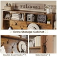 thumbnail image 4 of Hall Tree with Bench and Shoe Storage, 5-in-1 Entryway Bench with Coat Rack, 10 Shoe Cubbies & 9 Coat Hooks, Barn Door & Adjustable Shelf, Rustic Brown, 4 of 10