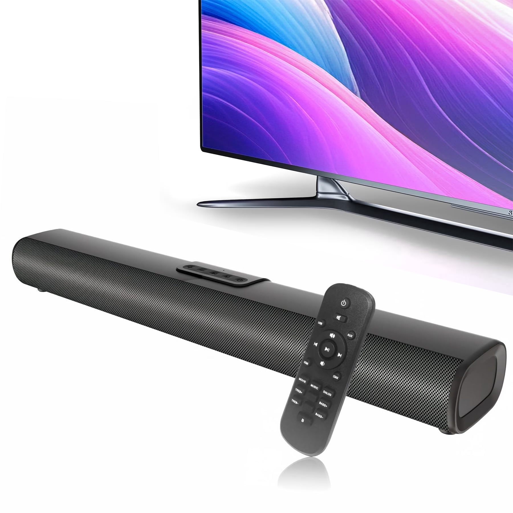 Sound Bar for TV, 60W Soundbar TV Speakers, 2.1 ch Home Theater