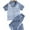 Blue, variant on YTDSCS Teen Kids Boys Satin Short Sleeve Pajamas Set V-Neck Button-Down Sleepwear Loungewear Solid Colour Summer Silk Jammies Pjs 2PCS Outfit 6-13T