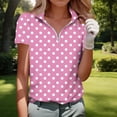 thumbnail image 2 of Puntoco Womens Golf Polo Shirts Summer Short Sleeve 1/4 Zip Tops Moisture Wicking Casual Tennis Activewear Pink XXXL(XXXL), 2 of 5
