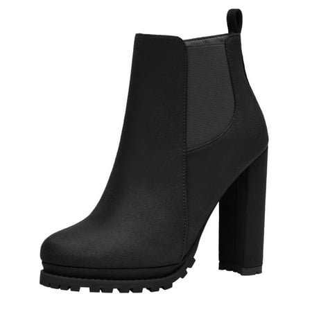 

PMUYBHF Women Boot Pointed Toe Heel High Zipper In Platform 51.98