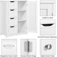 thumbnail image 5 of Large Bathroom Floor Cabinet with 4 Dawers and Single Door Cabinet, Freestanding Storage Cabinet for Living Room Kitchen Hallway, White, 5 of 17